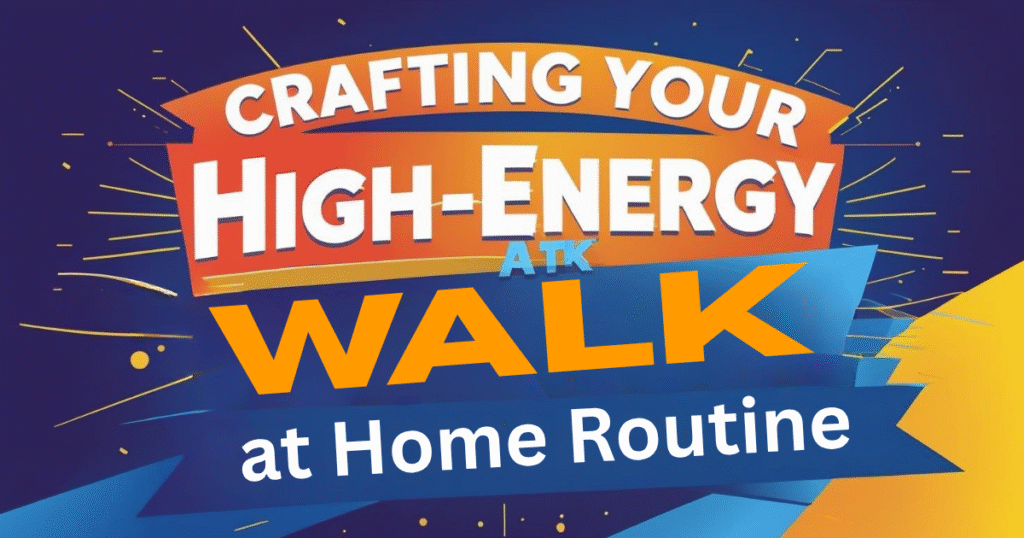 Text-only image with the phrase “Crafting Your High-Energy Walk at Home Routine,” highlighting motivation and structure in walk at home practices.